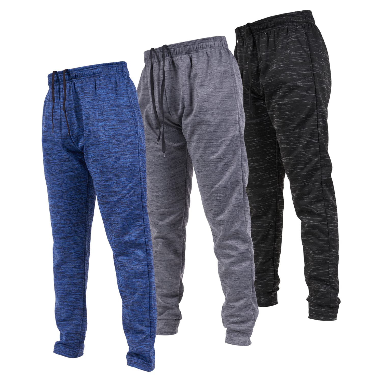 Ultra Performance 3 Pack Mens Open Bottom Sweatpants with Pockets, Casual Sweatpants for Men