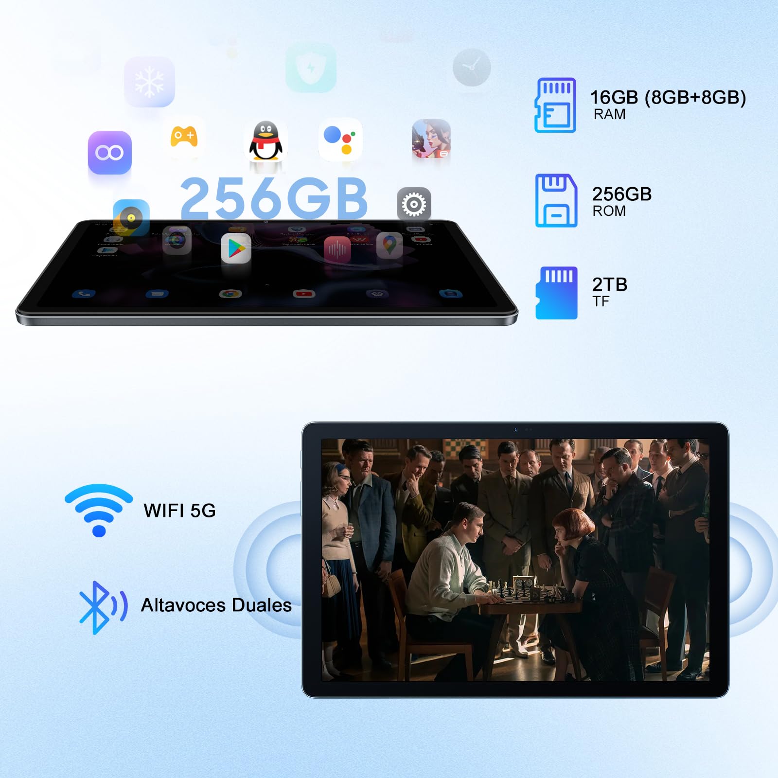 Blackview Tab10 WiFi 10,1 Pulgadas 2024, 16GB (8+8)+256GB/2TB TF