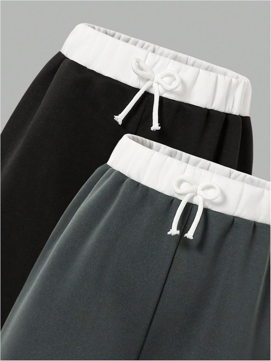 Girl's 2 Pack Sweatpants Elastic Wasited Wide Leg Trousers Casual Athletic Pants