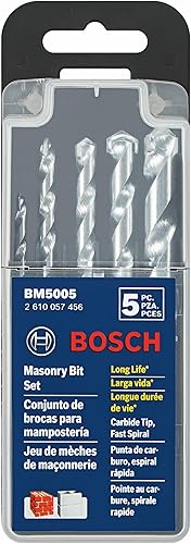 Miniatura 2 de BOSCH BM5005 - Juego surtido de puntas de carburo de mampostería giratoria en espiral rápida de 5 piezas para aplicaciones de perforación rotativa
