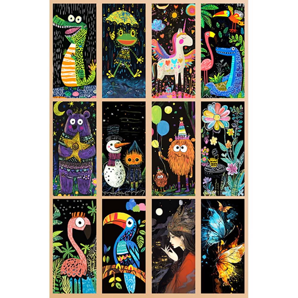 Set De 12 Láminas Para Rascar De Arcoíris Con Monumentos Famosos, Incluye Herramienta, Arte Creativo Para Niños Y Adultos