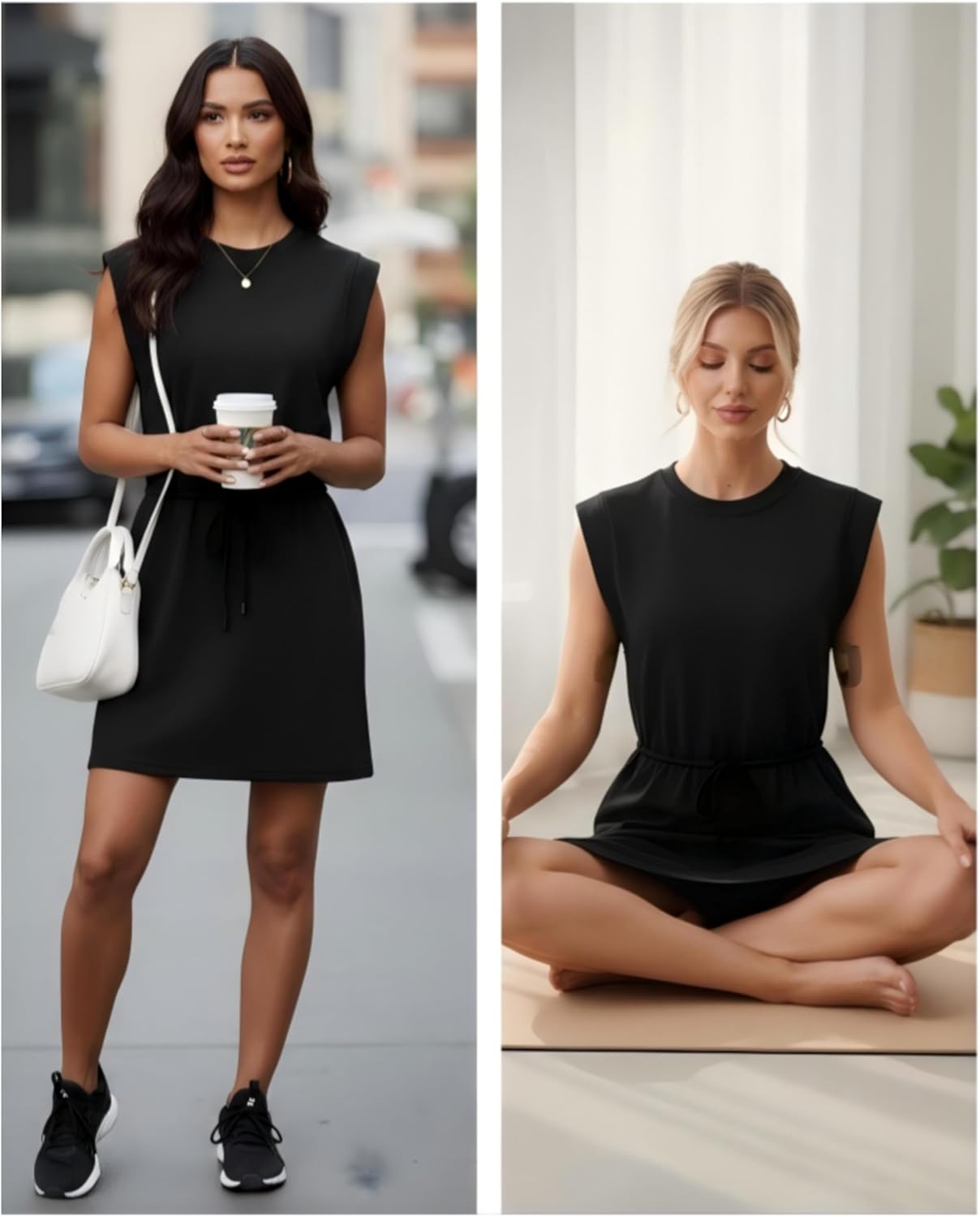 GRECERELLE 2026 Womens Summer Dresses Round Neck Sleeveless Tie Waist Casual Shirt Dress with Pockets - Image 7