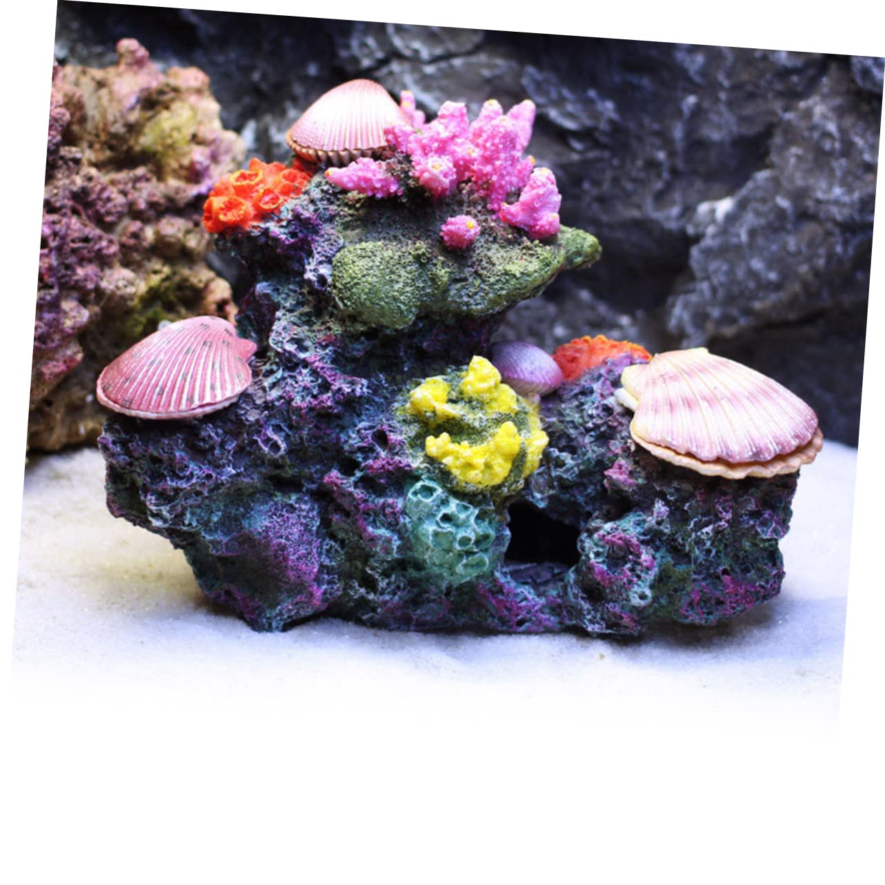 Happyyami Decoración De De Coral Artificial para Peceras Acuáticas Paisaje Subacuático para Coral Fake Rock
