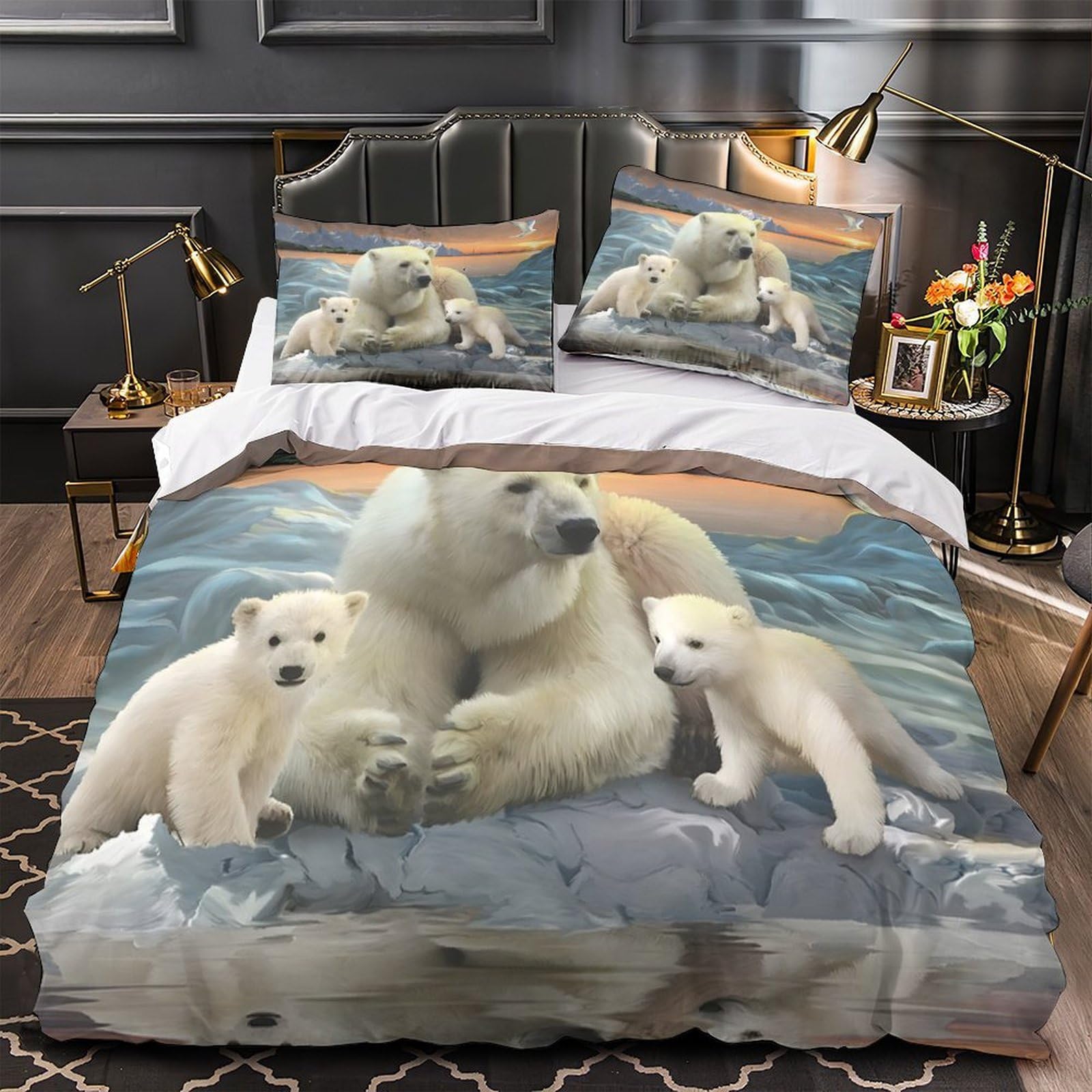 Parure de lit ours polaires 140x200 cm pour une chambre d'enfant