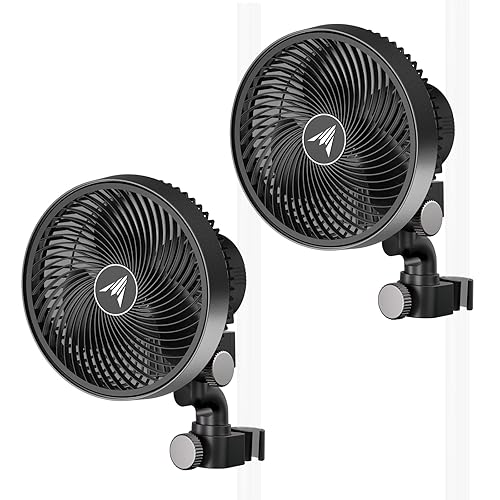 AC Infinity CLOUDRAY S6 2-Pack, Grow Tent Clip Fan 6” with Redesigned Long-Life EC Motor, Custom 10 Dynamic Wind Speeds and 10-Level Oscillation, for Hydroponics Circulation Cooling, 2-Count