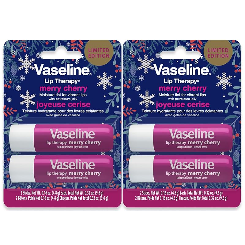Bálsamo labial Vaseline Lip Therapy Merry Cherry, Pacote com 2