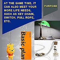 Vista 4 de Cadena de bolas de 55 pies, cadena de etiqueta de perro de 5.0 mm de acero inoxidable con 100 cierres para joyería, manualidades DIY, collar