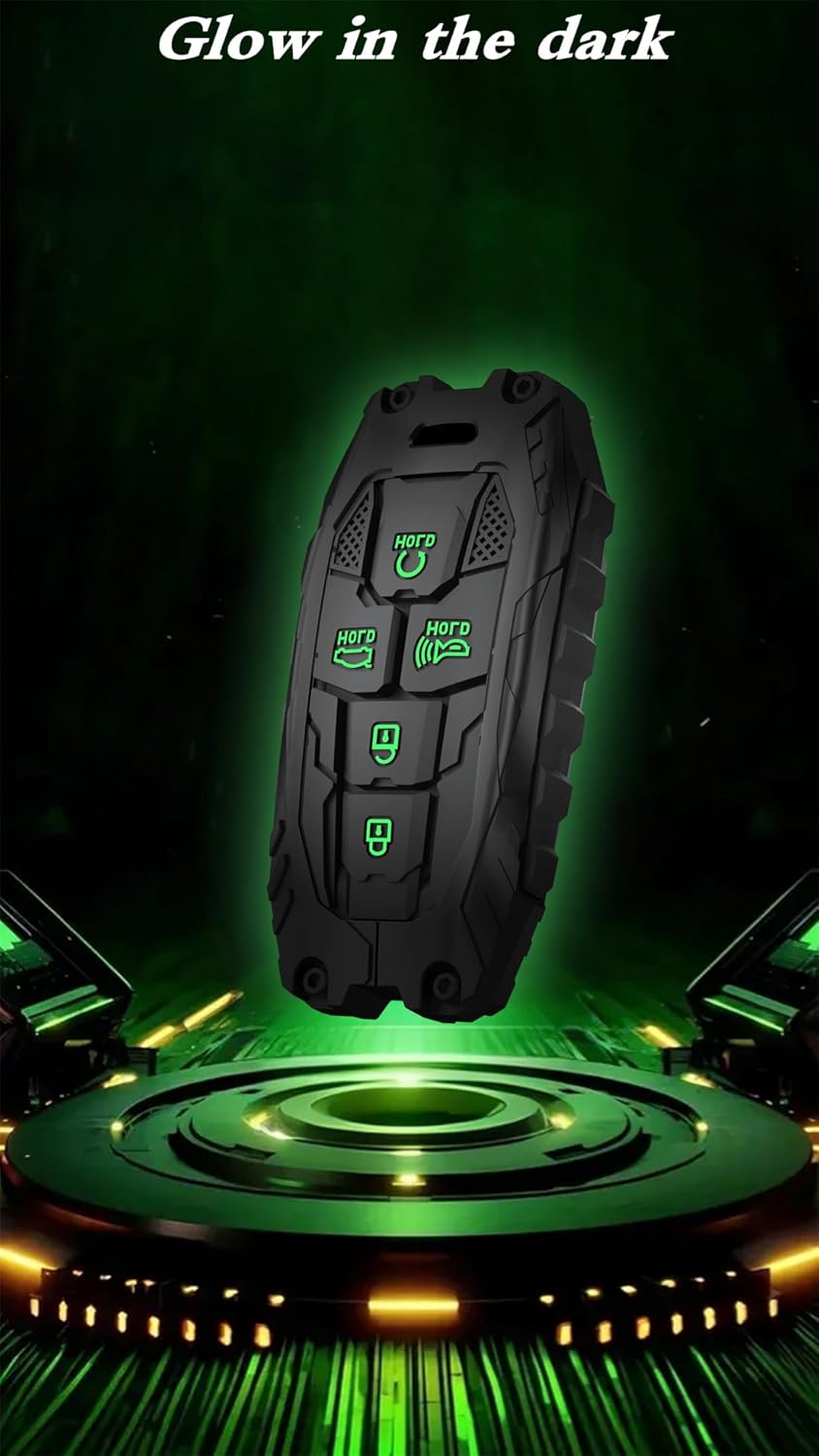 Heavy Key Fob Cover for Hyundai, Key Fob Case Protector Accessories Fits for 2022 2023 2024 2025 Hyundai Sonata Tucson Santa Cruz (5 Buttton-Black) - Image 4