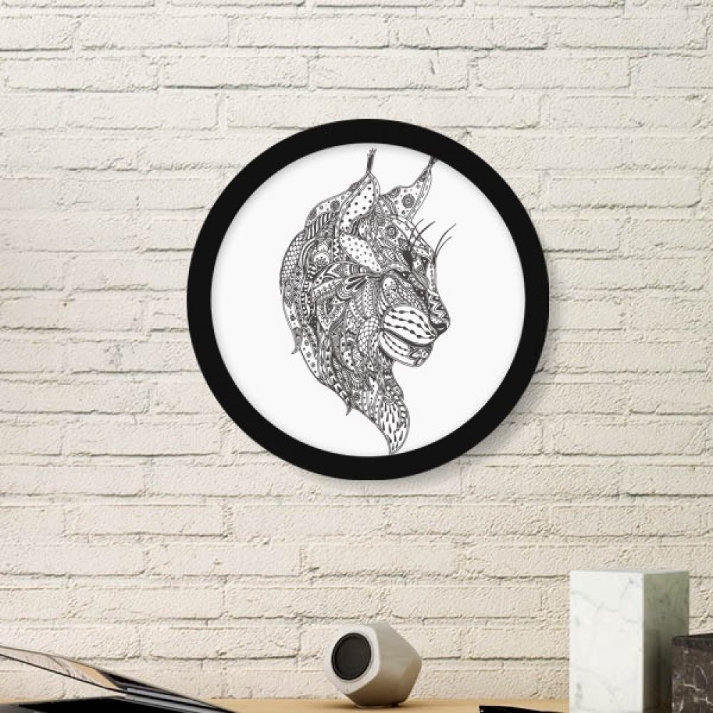 Cadre photo stickers muraux peinture chat humaine ronde art prints de taille medium noir