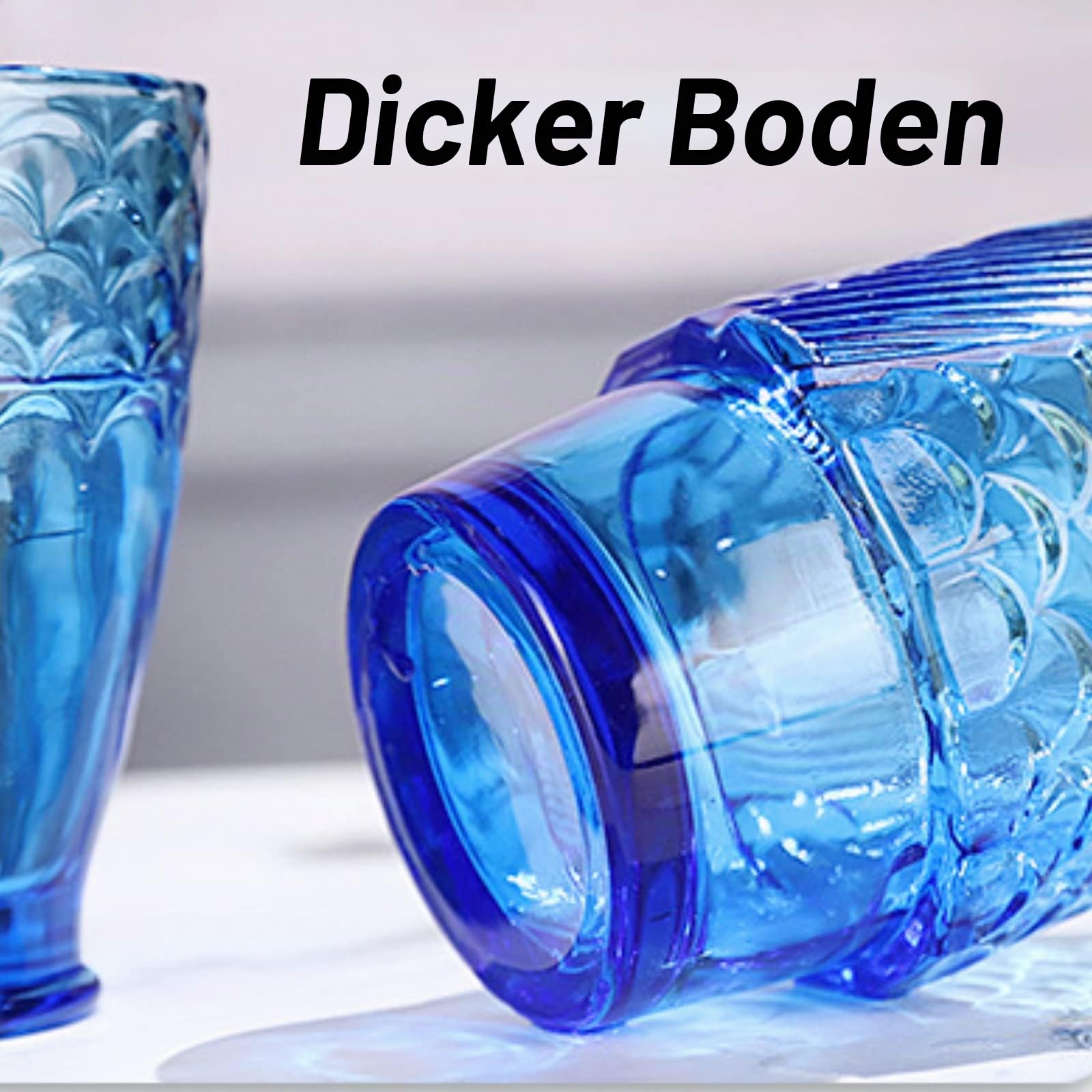 Trinkgläser mit Fisch-Design, stapelbare Trinkgläser, farbiges Getränkeglas, stapelbares Trinkglas, nautische Glaswaren, Fisch-förmige Gläser für Heimdekoration, 4 Stück, Blau