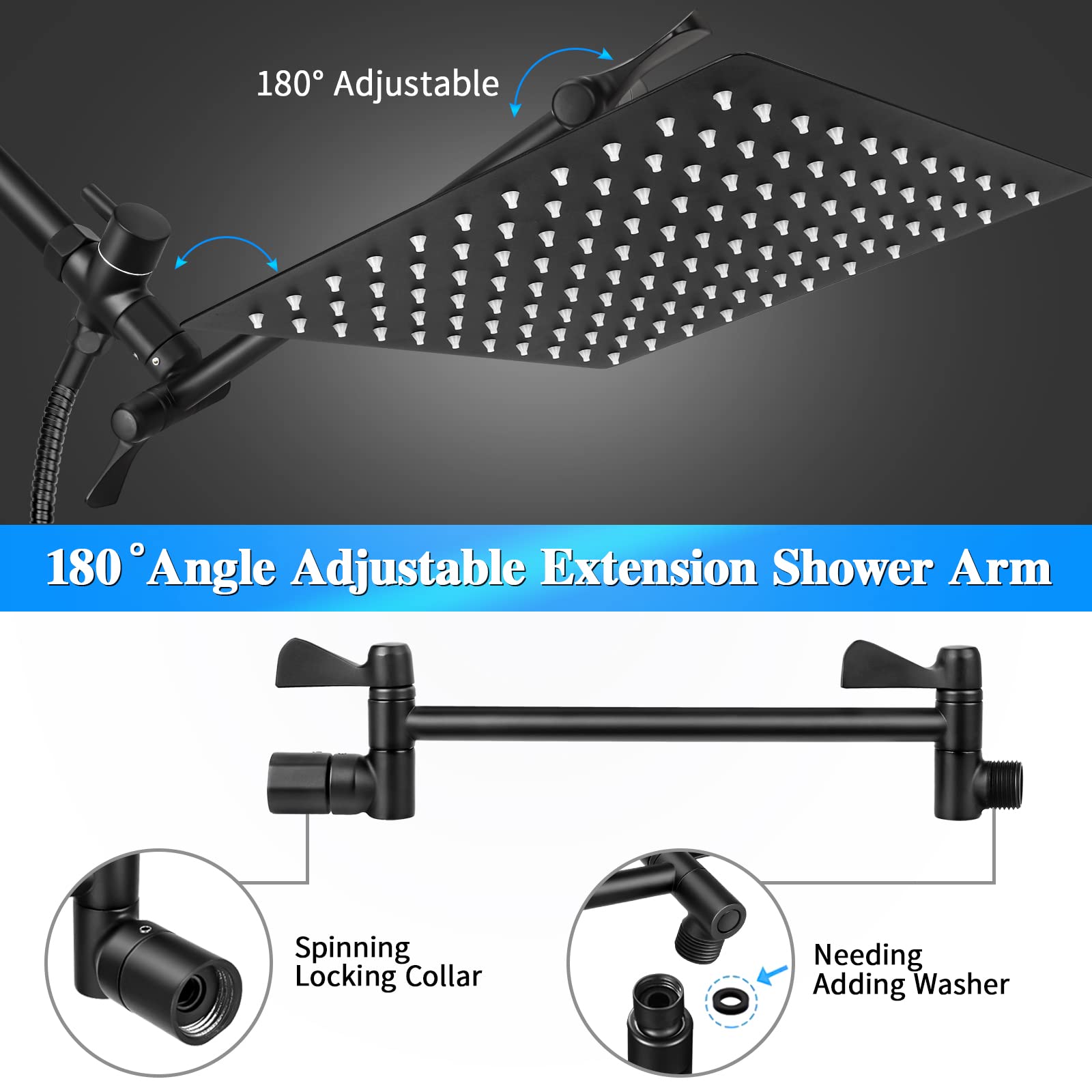 Buy Rain Shower Head with Handheld High Pressure 10'', Rainfall