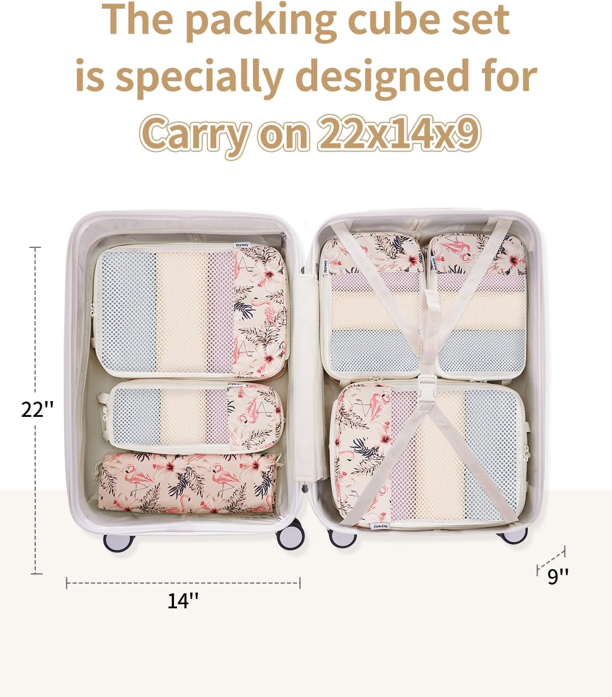 Narwey 6 Set/5 Set Compression Packing Cubes for Travel Kids Women Carry on, Packing Organizers Bag for Backpack Luggage Suitcase Duffle Bags - Image 2
