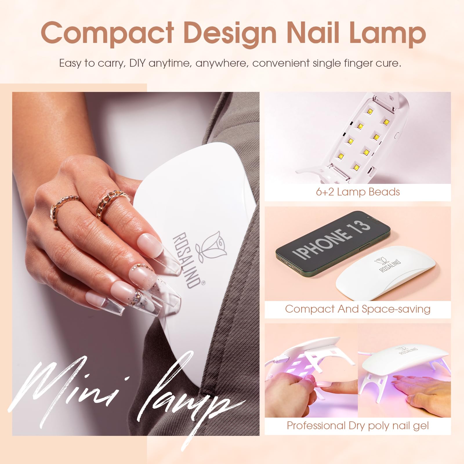 ROSALIND Gel Unghie Ricostruzione Kit Completo 8 Colore 10ml, Poligel Set con Base & Top Coat, Lampada UV e Strumenti per unghie, per Fai Da Te a Casa, Professionale Salone, Kit Unghie Gel Nail Art