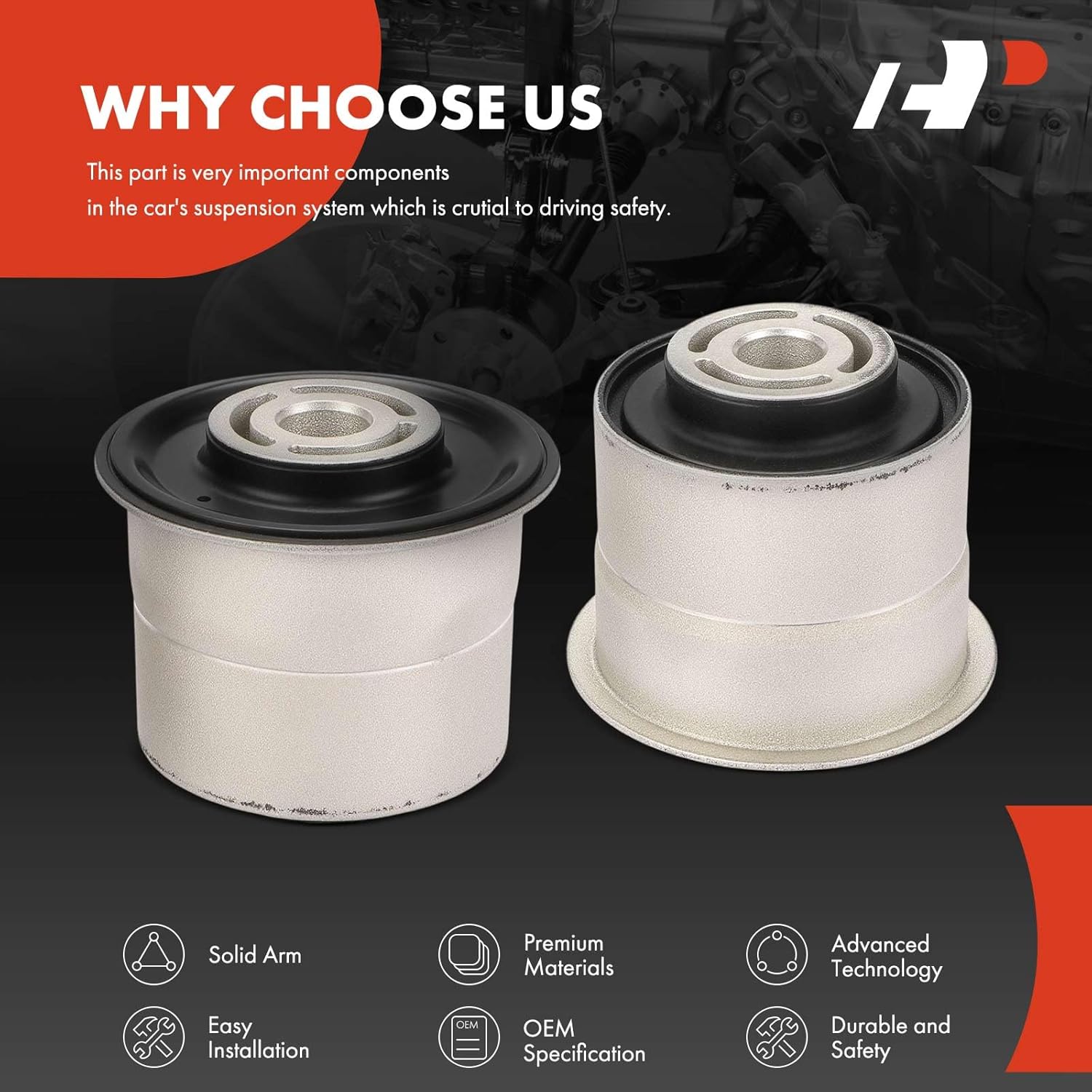 A-Premium 2 x Front To Frame & Front To Axle Control Arm Bushing Kit, Compatible with Ram 2500 2014-2020, 3500 2013-2020