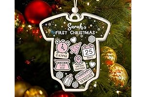 CleveFit Baby's First Christmas Ornament 2024 | Custom Personalized Newborn Keepsake Gift