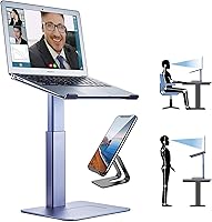 Vista 1 de Soporte ajustable para laptop para escritorio, soporte para portátil de DJ de altura ajustable, soporte elevado para portátil para modo de pie