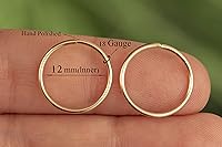 Vista 116 de Gold Hoop Earrings Silver Hoop Earrings - Hoop Earrings For Women Two Pcs Of Thin Gold Filled Sterling Silver Hoops, Helix Hoop, Tragus Ring