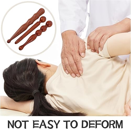 Miniatura 5 de SOIMISS Rodillo de madera para masaje de 3 piezas, para estimulación muscular, contorno, herramientas de terapia de madera de mano para dar forma a