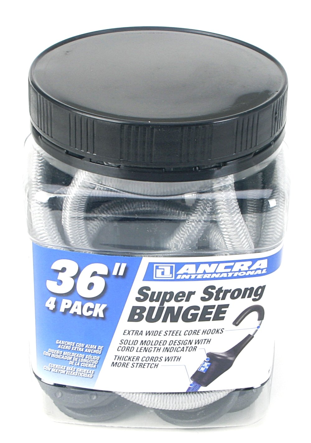 Ancra 95710 Super Strong Bungee Cords, Gray, 4-Pack, 36-Inch