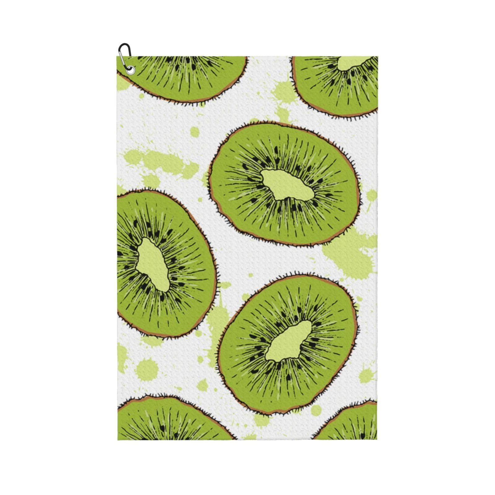 Hnnkloy Kiwi Fruit, 16x24 in Portable Waffle Golf Towels with Carabiner Clip for Golf Bag