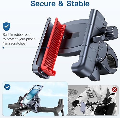 Miniatura 3 de Soporte de teléfono para bicicleta, bloqueo rápido, apto para cámaras, soporte de teléfono de motocicleta, abrazadera para manillar para cochecito,