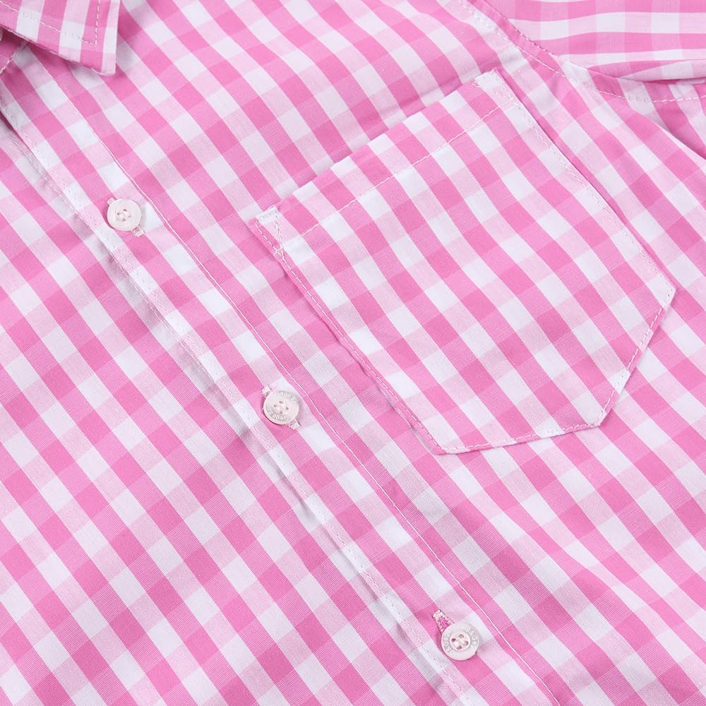 Spring&Gege Boys Cotton Dress Shirt Button Down Kids Short Sleeve Uniform Solid (2-14 Years) - Image 5