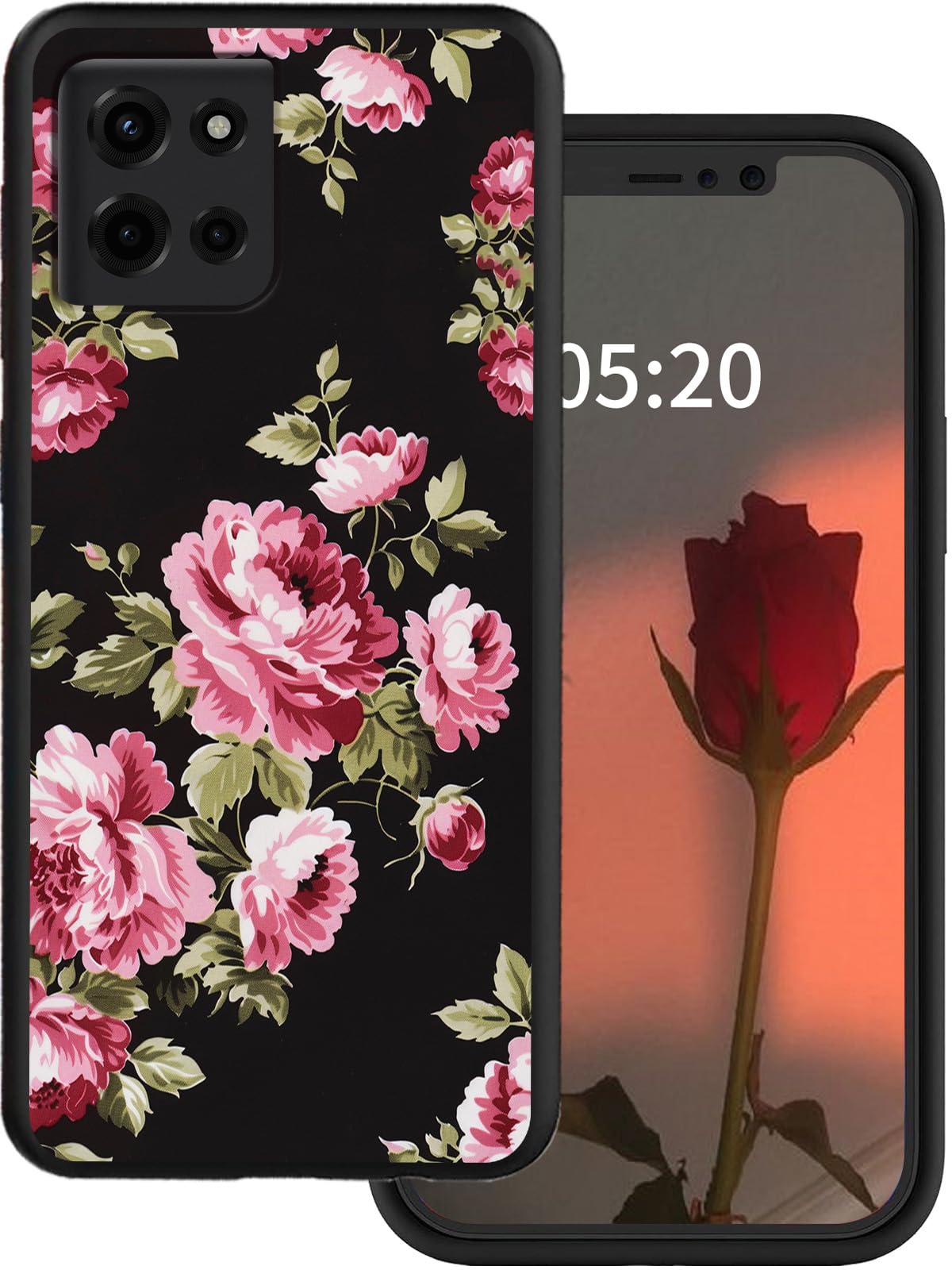 GYSYSQSH for Motorola Moto G 5G 2025 Phone Case with Flower Floral Design for Women Men Slim Soft TPU Flexible Silicone Wireless Charging Shookproof