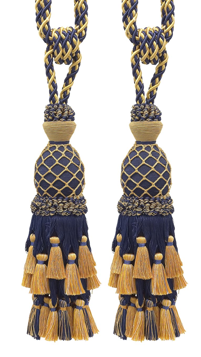 DÉCOPRO Curtain Tassel Tieback, Color# 1152 - Nautical Gold [Set of 2]