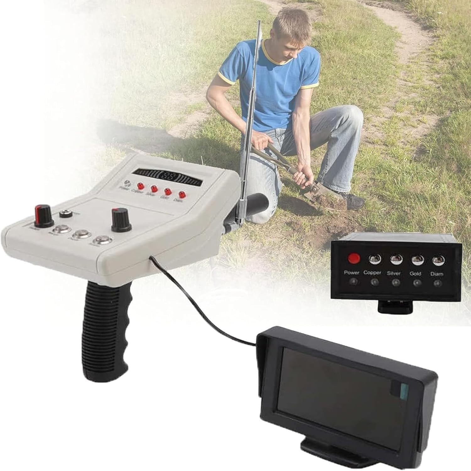 Metal Detector for Gold, Silver, and Copper - High Accuracy with Display Screen, Higher Sensitivity, 15m Detection Depth, 1000m Search Range