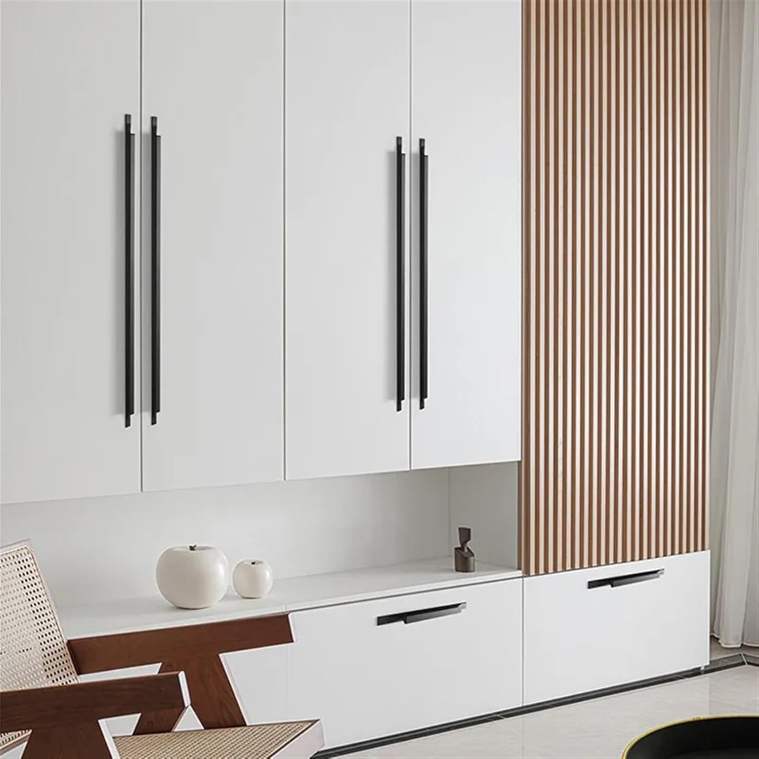 Matte Black Furniture Handles Gold Kitchen Cabinets Cupboard Pulls Handles for Cabinets and Drawers Wardrobe Pulls Drawer Knobs 1Pcs (Color : Gold-192mm)