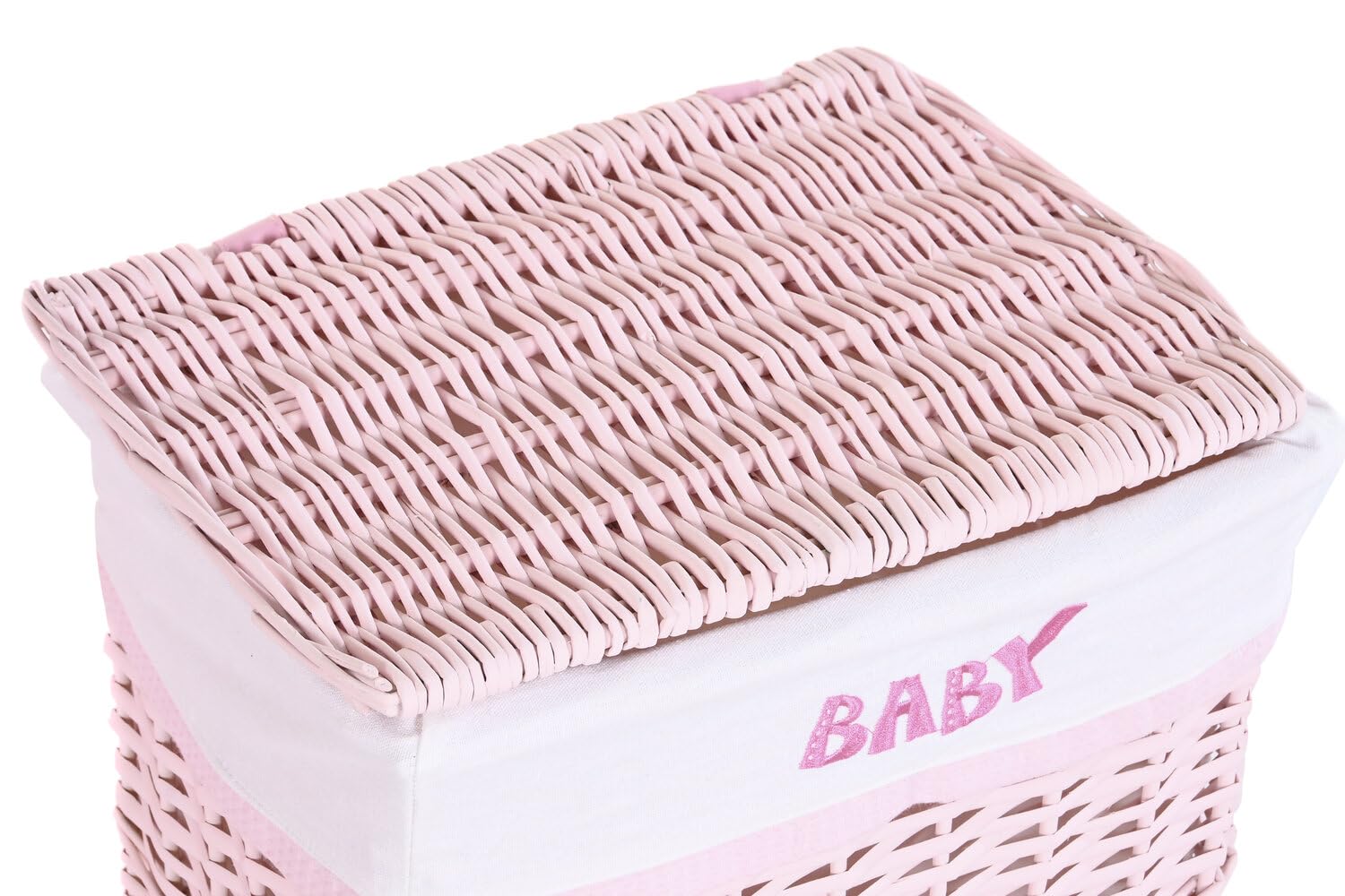 CESTA ROPA SET 5 MIMBRE POLIESTER 44X34X56 ROSA