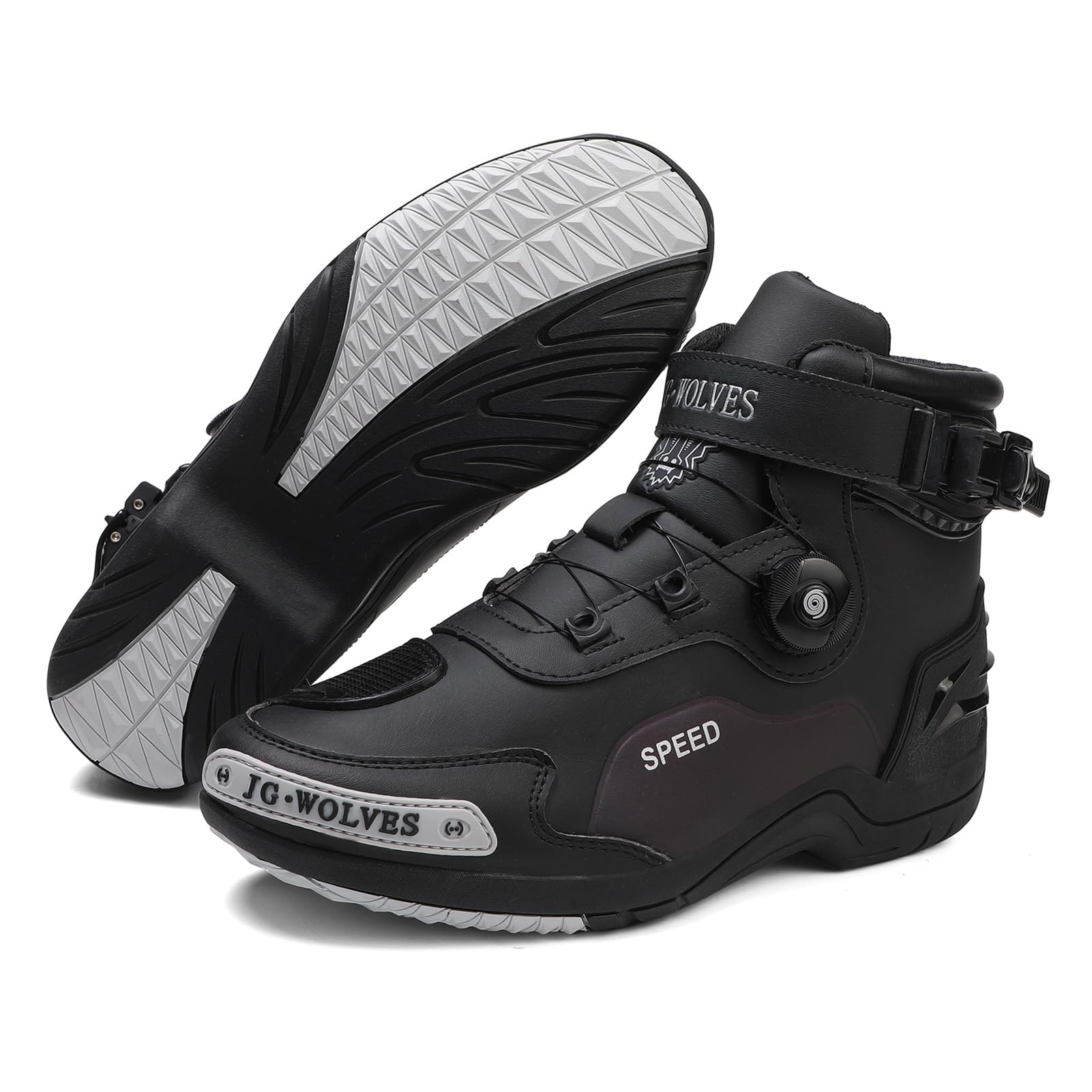 Scarpe da Moto, Scarpe da Moto Uomo Normativa CE, Stivali Motocross | con Sistema di Chiusura ATOP, Protezione Caviglia, Scarpe da Equitazione Stradale Rinforzate
