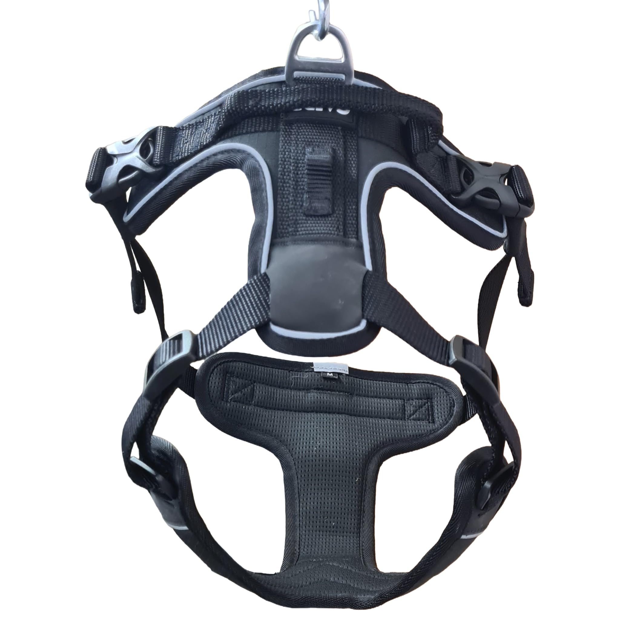 CAIRD Advance Dog Harness Ergonomic Y-Shape No Pull Harness with Handle Reflective & Water Resistant Adjustable Padded Dog Harness Black (Small: Neck 36–48cm | Chest 45–64cm)
