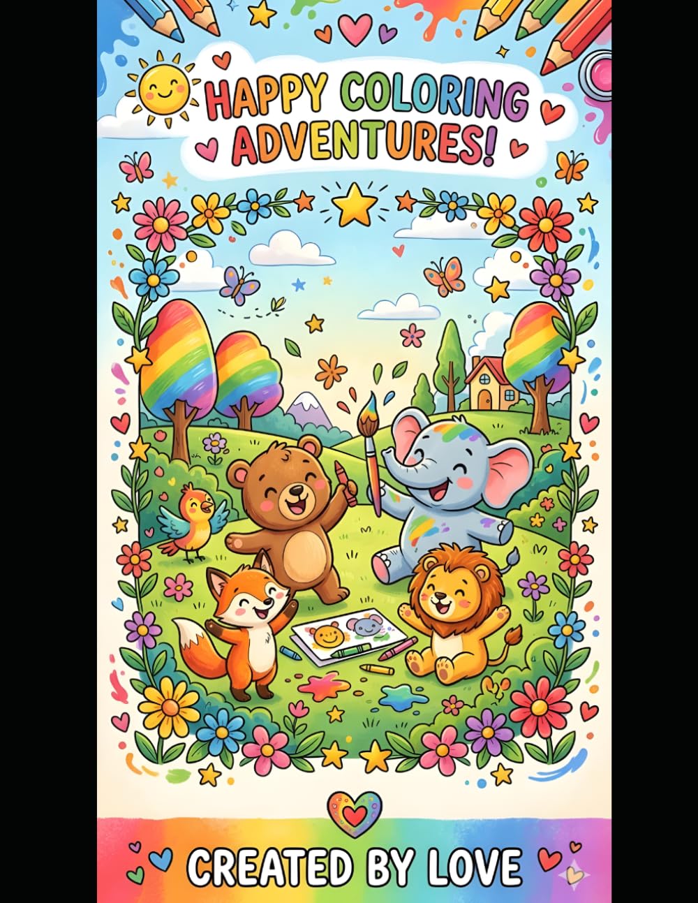 Colourful Animals Colouring Book For Kids: LEARN WHILE FUN