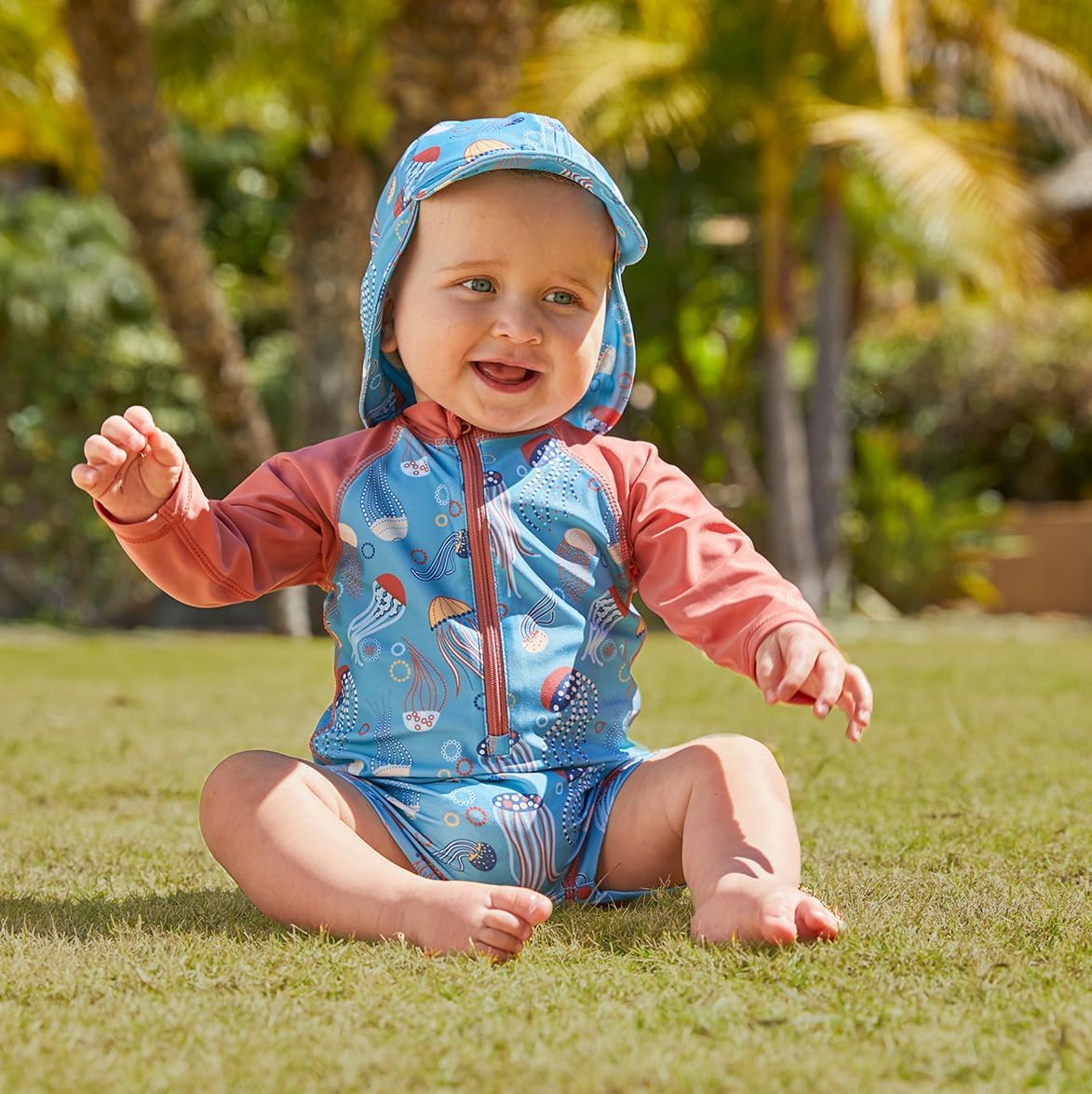 UV SKINZ UPF 50+ Baby Boy's Long Sleeve Swim Romper