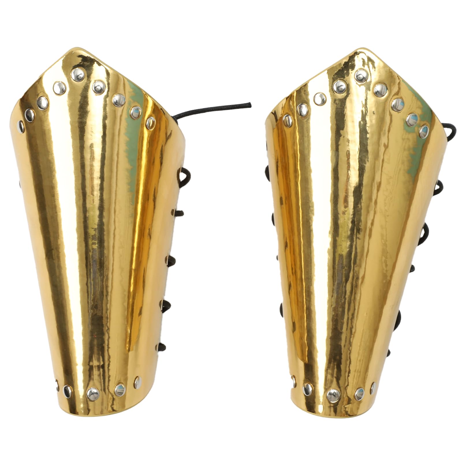 YiZYiF Medieval Arm Guards with Lacing Gladiators Knight Arm Armor Viking Wrist Armor Gauntlet Cosplay Carnival Accessories Gold One Size