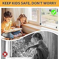 Vista 7 de PBHEPJ Barra de seguridad para puerta corredera, barra de seguridad ajustable de 18.5 a 51 pulgadas para puerta de patio con puntas de goma, barra