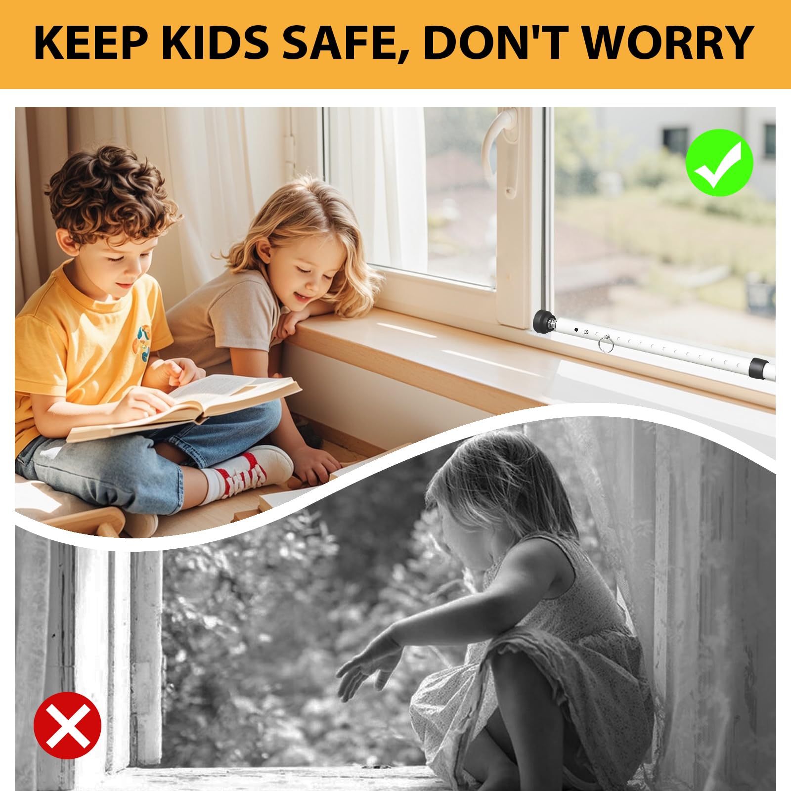 Paquete de 2 barras de seguridad para puertas corredizas y ventanas, topes ajustables para puertas y ventanas, seguridad mejorada para el hogar, viajes, dormitorio