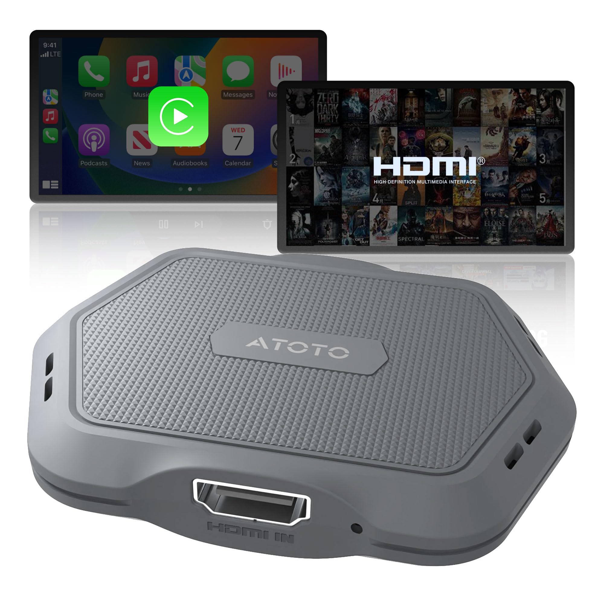 【50%OFF】【2,999円】 ATOTOMOVE CarPlay Ai Box ワイヤレス Bluetooth5.2 車載HDMI入力対応 【送料無料】