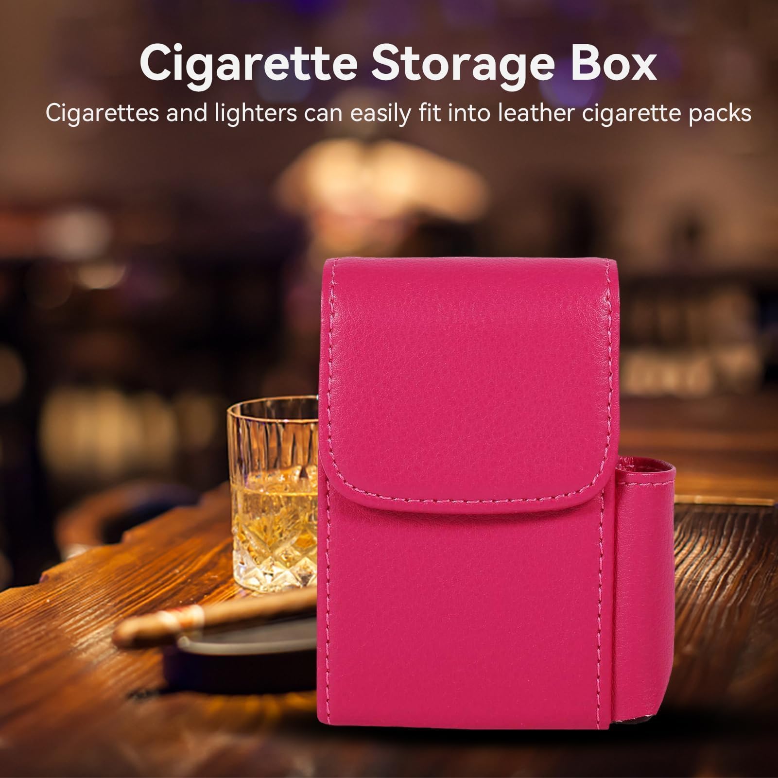 Portasigarette Cover con più Leggero Porta Slot,Portasigarette in Pelle PU,Pacchetto Sigarette Custodia Porta Sigarette per Sigaretta Box per Uomo e Donna per Tabacco Supporto