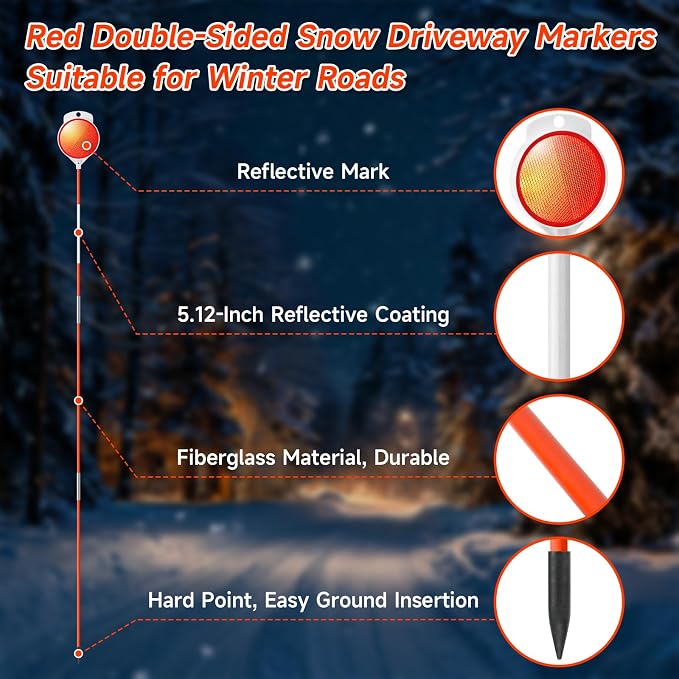 Marcadores reflectantes para borde de nieve, 4 unidades miniatura 5
