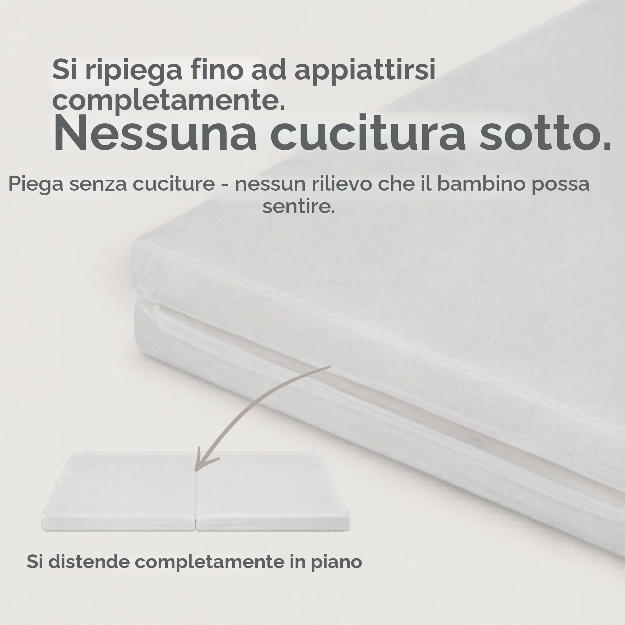 Baby Elegance Materasso per lettino da viaggio, 70 x 100 x 3 cm, design pieghevole in fibra ecologica, fodera, borsa per il trasporto, costruzione traspirante, nucleo di supporto