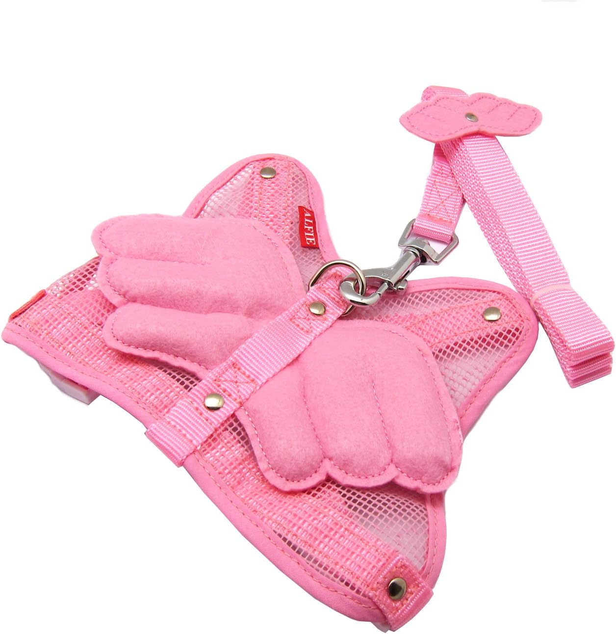 Alfie Pet - Angel Wing Harness with Leash - Color: Pink, Size: L
