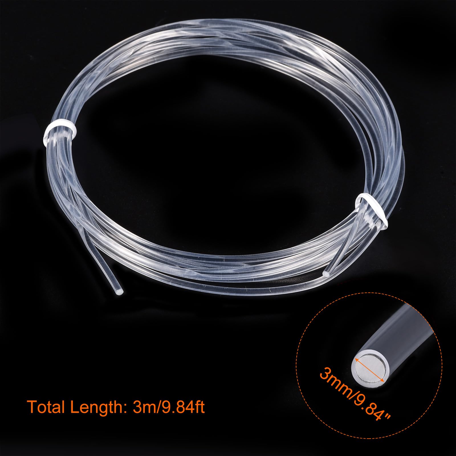Rebower PMMA Side Glow Fiber Optic Cable, [for LED Light as Home, Party Decroation] - 0.1inch / 9.84 Feet / 1Pcs