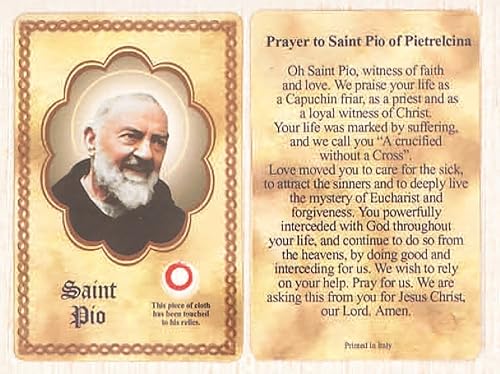 Tarjeta reliquia de San Padre Pío