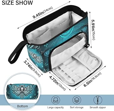 Large Pencil Case for Girls Boys Skull Butterfly Pencil Bag for Secondary School Supplies Office Stationery Organised Pencil Pouch for Kids Teen Student Women