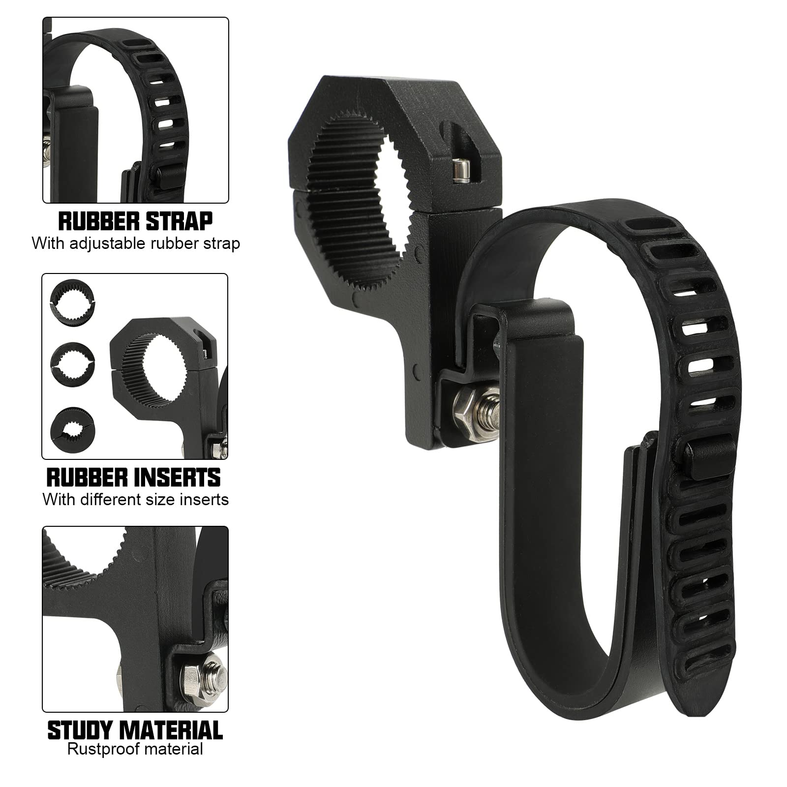 SUNPIE UTV Gun Rack, Upgrade Rubber Strap For 1.5 1.75 1
