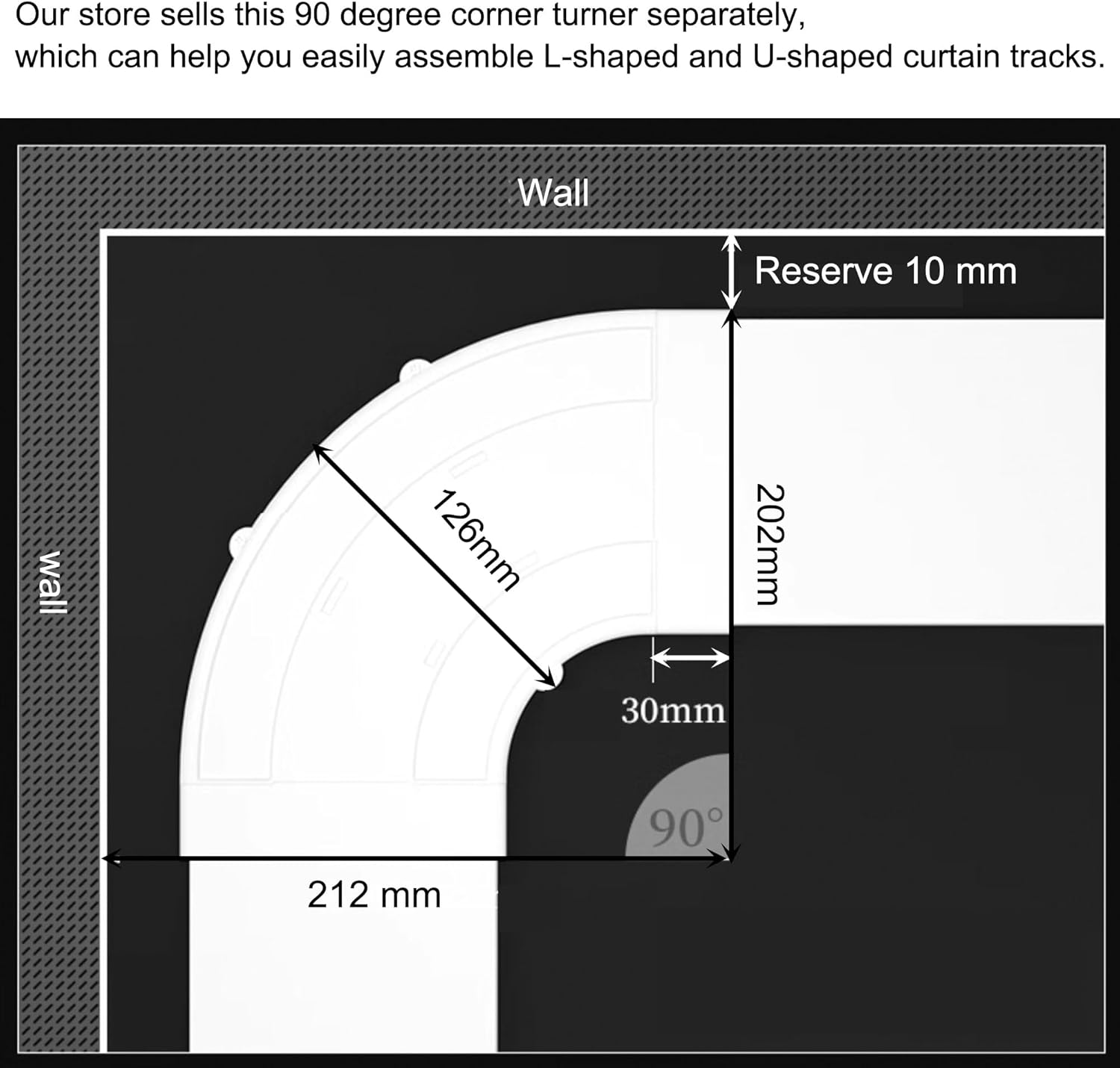 Ceiling Mounted Curtain Track System - Double Rails for Curtains & Drapes - Room Dividers - Sliding Curtain Rail for Window (white, 4.5m)