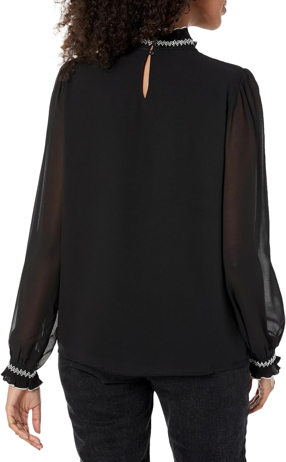 KARL LAGERFELD womens High Neck Blouse - Image 2