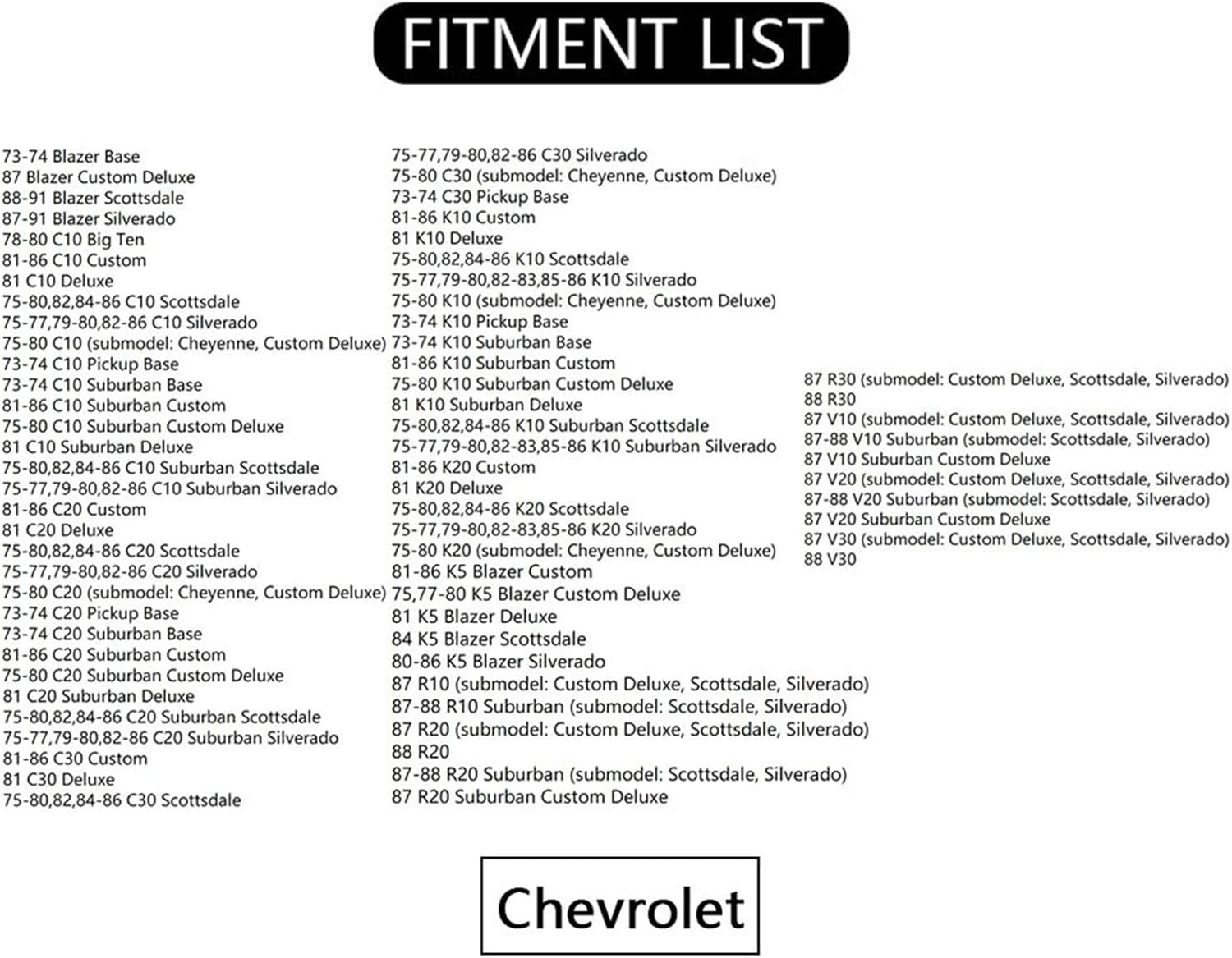 HECASA Pair Tail Light Lens Compatible with 1973-1991 Chevrolet Chevy Blazer Suburban Jimmy Driver Left & Passenger Right Replacement For 5968330, 5968329, GM2801122, GM2800122